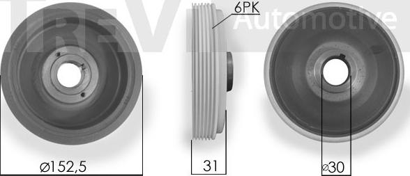 Trevi Automotive PC1006 - Puleggia cinghia, Albero a gomiti www.autoricambit.com