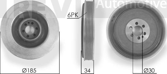 Trevi Automotive PC1002 - Puleggia cinghia, Albero a gomiti www.autoricambit.com