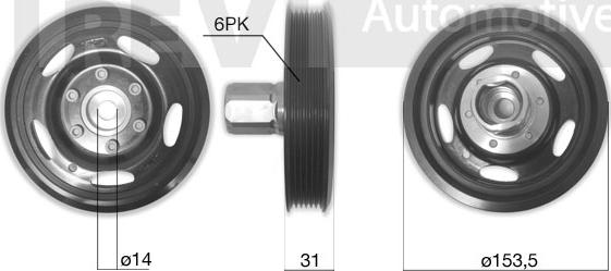 Trevi Automotive PC1257 - Puleggia cinghia, Albero a gomiti www.autoricambit.com