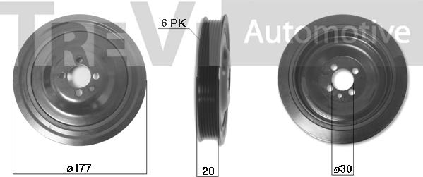 Trevi Automotive PC1260 - Puleggia cinghia, Albero a gomiti www.autoricambit.com