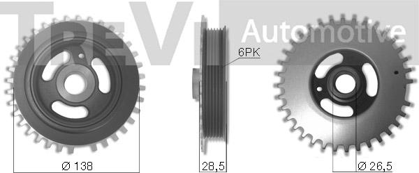 Trevi Automotive PC1278 - Puleggia cinghia, Albero a gomiti www.autoricambit.com