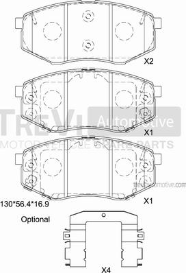 Trevi Automotive PF1491 - Kit pastiglie freno, Freno a disco www.autoricambit.com