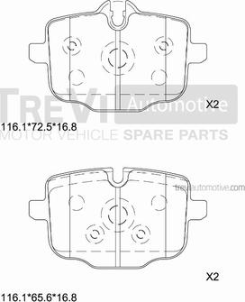 Trevi Automotive PF1469 - Kit pastiglie freno, Freno a disco www.autoricambit.com