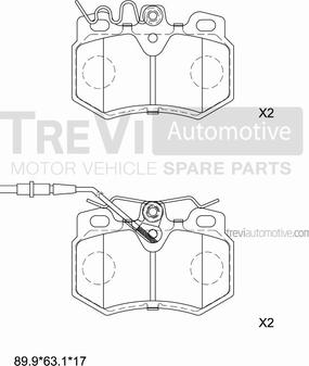 Trevi Automotive PF1462 - Kit pastiglie freno, Freno a disco www.autoricambit.com