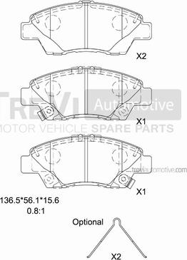 Trevi Automotive PF1480 - Kit pastiglie freno, Freno a disco www.autoricambit.com