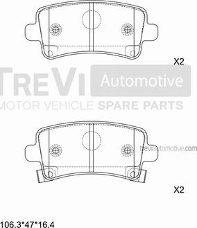 Trevi Automotive PF1438 - Kit pastiglie freno, Freno a disco www.autoricambit.com