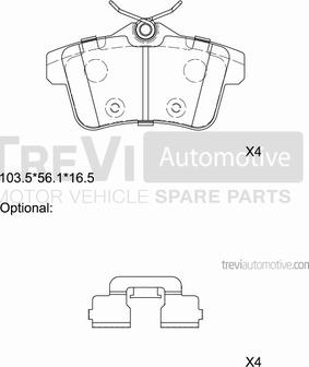 Trevi Automotive PF1424 - Kit pastiglie freno, Freno a disco www.autoricambit.com