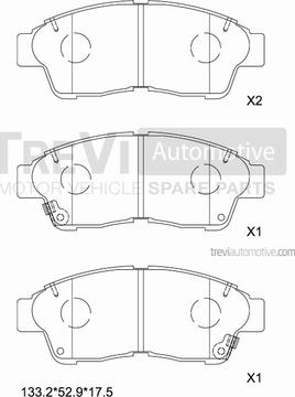 Trevi Automotive PF1594 - Kit pastiglie freno, Freno a disco www.autoricambit.com