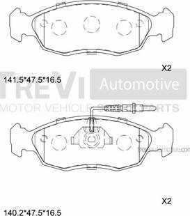 Trevi Automotive PF1598 - Kit pastiglie freno, Freno a disco www.autoricambit.com