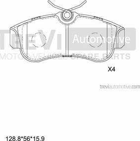 Trevi Automotive PF1555 - Kit pastiglie freno, Freno a disco www.autoricambit.com