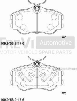 Trevi Automotive PF1553 - Kit pastiglie freno, Freno a disco www.autoricambit.com