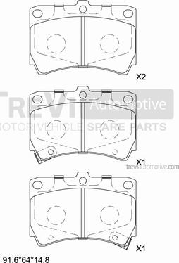 Trevi Automotive PF1569 - Kit pastiglie freno, Freno a disco www.autoricambit.com