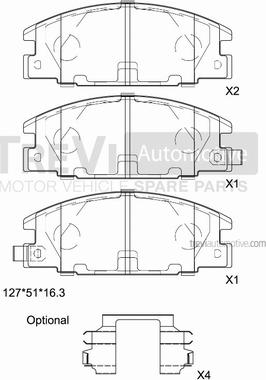 Trevi Automotive PF1564 - Kit pastiglie freno, Freno a disco www.autoricambit.com