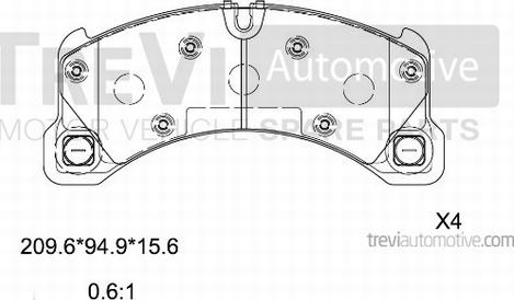 Trevi Automotive PF1518 - Kit pastiglie freno, Freno a disco www.autoricambit.com