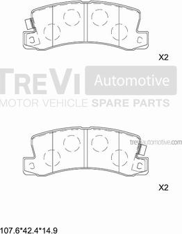 Trevi Automotive PF1524 - Kit pastiglie freno, Freno a disco www.autoricambit.com