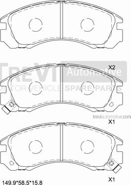 Trevi Automotive PF1575 - Kit pastiglie freno, Freno a disco www.autoricambit.com