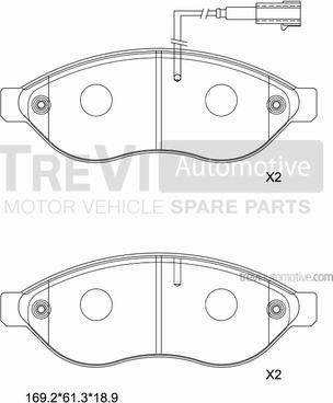 Trevi Automotive PF1648 - Kit pastiglie freno, Freno a disco www.autoricambit.com