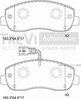 Trevi Automotive PF1667 - Kit pastiglie freno, Freno a disco www.autoricambit.com