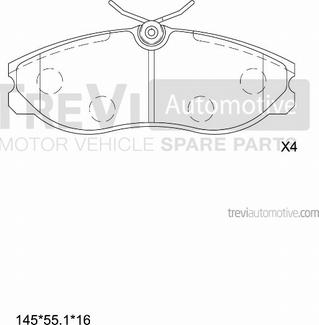 Trevi Automotive PF1605 - Kit pastiglie freno, Freno a disco www.autoricambit.com