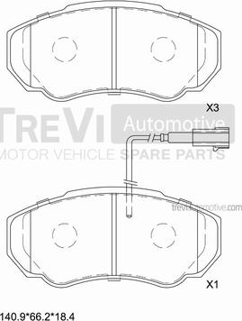 Trevi Automotive PF1628 - Kit pastiglie freno, Freno a disco www.autoricambit.com