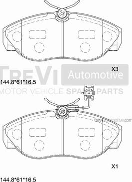 Trevi Automotive PF1679 - Kit pastiglie freno, Freno a disco www.autoricambit.com