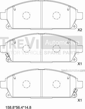 Trevi Automotive PF1046 - Kit pastiglie freno, Freno a disco www.autoricambit.com