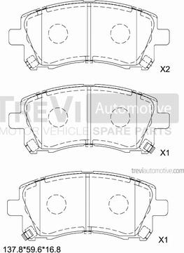 Trevi Automotive PF1068 - Kit pastiglie freno, Freno a disco www.autoricambit.com