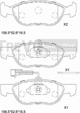 Trevi Automotive PF1012 - Kit pastiglie freno, Freno a disco www.autoricambit.com