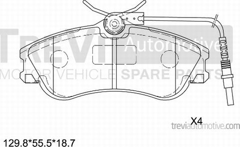 Trevi Automotive PF1033 - Kit pastiglie freno, Freno a disco www.autoricambit.com