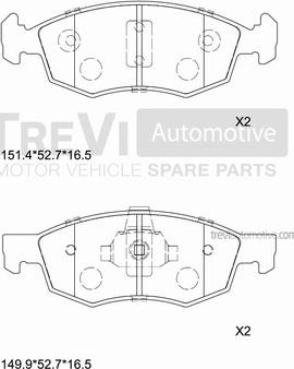 Trevi Automotive PF1076 - Kit pastiglie freno, Freno a disco www.autoricambit.com