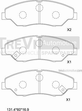 Trevi Automotive PF1157 - Kit pastiglie freno, Freno a disco www.autoricambit.com