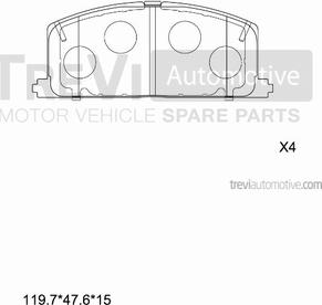 Trevi Automotive PF1350 - Kit pastiglie freno, Freno a disco www.autoricambit.com