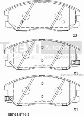 Trevi Automotive PF1315 - Kit pastiglie freno, Freno a disco www.autoricambit.com