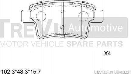 Trevi Automotive PF1333 - Kit pastiglie freno, Freno a disco www.autoricambit.com