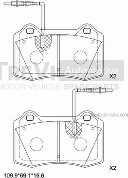 Trevi Automotive PF1323 - Kit pastiglie freno, Freno a disco www.autoricambit.com