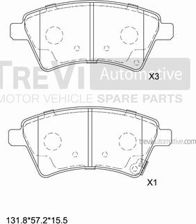 Trevi Automotive PF1292 - Kit pastiglie freno, Freno a disco www.autoricambit.com