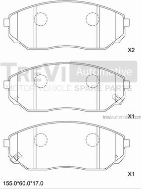 Trevi Automotive PF1245 - Kit pastiglie freno, Freno a disco www.autoricambit.com