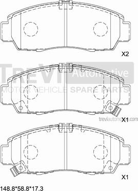 Trevi Automotive PF1219 - Kit pastiglie freno, Freno a disco www.autoricambit.com