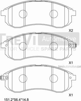 Trevi Automotive PF1230 - Kit pastiglie freno, Freno a disco www.autoricambit.com