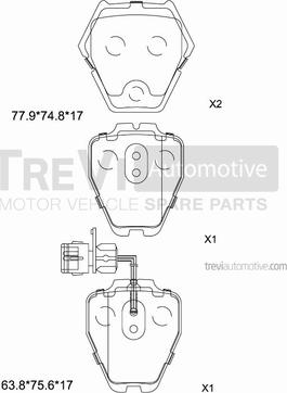 Trevi Automotive PF1233 - Kit pastiglie freno, Freno a disco www.autoricambit.com