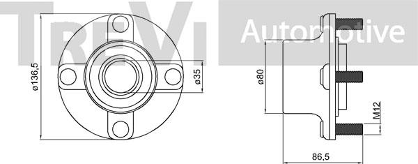 Trevi Automotive WB1954 - Kit cuscinetto ruota www.autoricambit.com