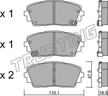 Trusting 957.0 - Kit pastiglie freno, Freno a disco www.autoricambit.com