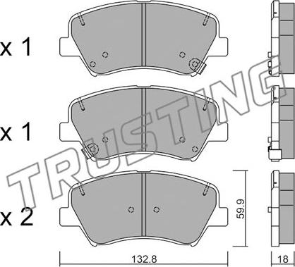 Trusting 960.0 - Kit pastiglie freno, Freno a disco www.autoricambit.com