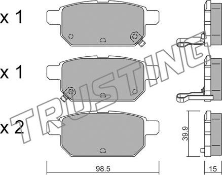 Trusting 933.0 - Kit pastiglie freno, Freno a disco www.autoricambit.com