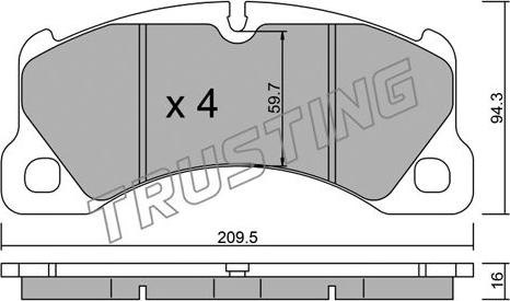 Trusting 973.0 - Kit pastiglie freno, Freno a disco www.autoricambit.com