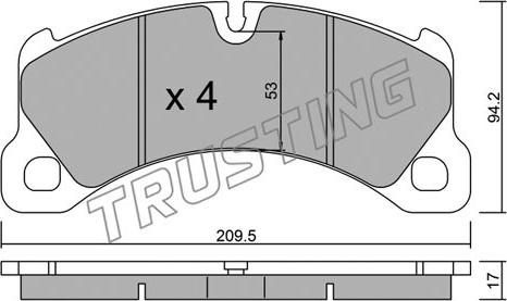 Trusting 972.0 - Kit pastiglie freno, Freno a disco www.autoricambit.com