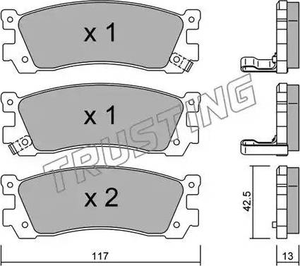 Trusting 490.0 - Kit pastiglie freno, Freno a disco www.autoricambit.com