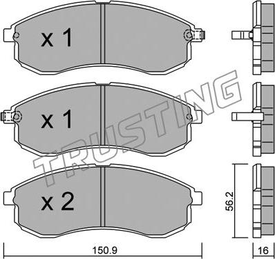 Trusting 498.0 - Kit pastiglie freno, Freno a disco www.autoricambit.com