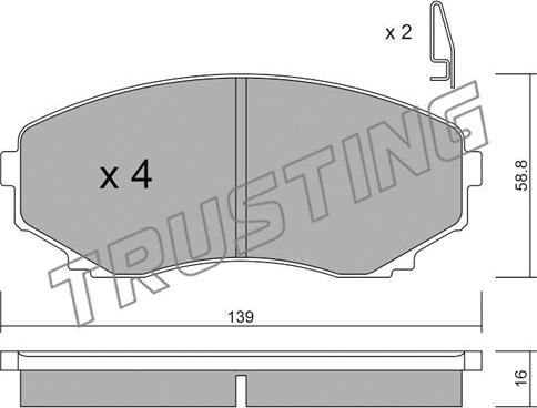 Trusting 493.0 - Kit pastiglie freno, Freno a disco www.autoricambit.com