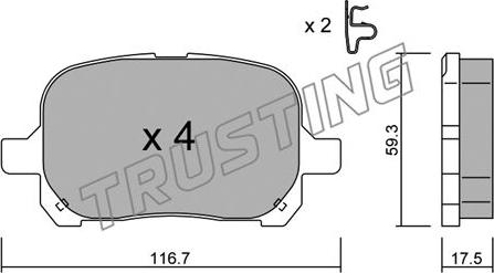 Trusting 444.0 - Kit pastiglie freno, Freno a disco www.autoricambit.com